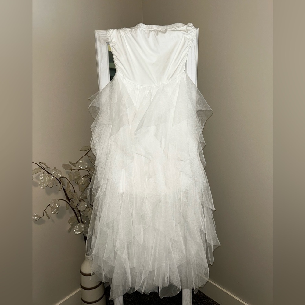 💍SHEIN ruffle White Dress - Picture 2 of 3